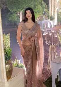 Bollywood Style Heavy Soft Net Saree With Designer Blouse for Wedding - Picture 1 of 11