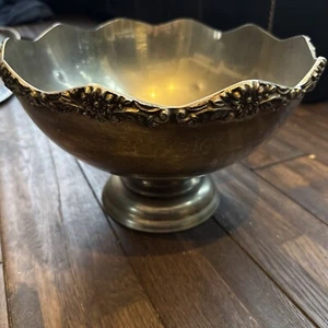 Vintage FB Rogers Victorian Style Silver Plate 15” Large Pedestal Punch Bowl - Picture 1 of 11