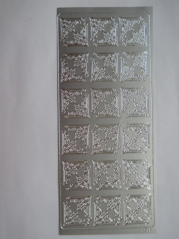 Konturensticker Bordüre silber Schmucketiketten Sticker Aufkleber 1812 - Bild 1 von 1