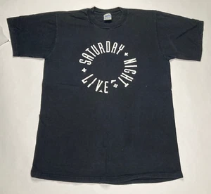 Vintage 1990 Saturday Night Live SNL Logo Black Gear T-Shirt Size Large - Picture 1 of 10