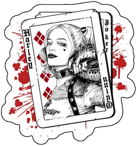Pegatina de tarjeta Harley Quinn Suicide Squad pegatina Joker Batman Marvel DC - Imagen 1 de 1