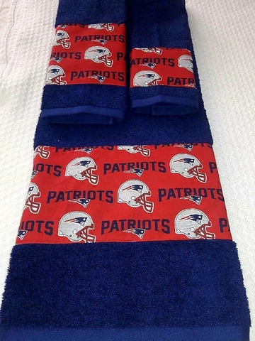 New England Patriots 3 Piece Bath Towel Set Handmade  GREAT GIFT!!! Cover