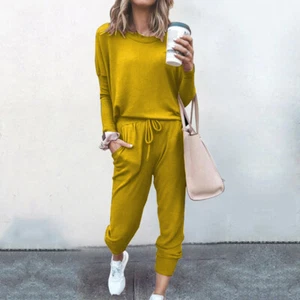 Casual Suit Autumn and Winter New Loose-Fitting Solid Color Long Sleeves - Picture 1 of 35