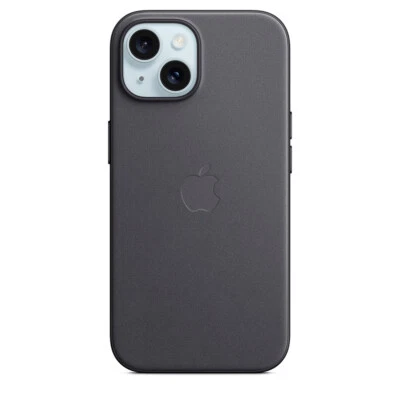 Funda original Apple de trenzado fino con MagSafe para Apple iPhone 15 negro