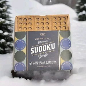 Professor Puzzle Miniature Wooden Games Traditional Sudoku Logic Game Set - Picture 1 of 5