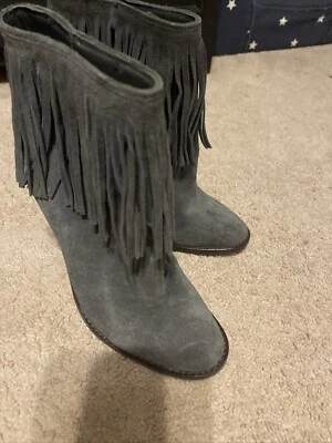 JOIE | Suede Fringe Ankle Boot | Size 38 - Image 1 of 4