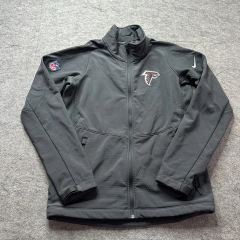 Atlanta Falcons Nike Track Jacket Men M Anthracite Gray Full Zip NFL Stretch Cover