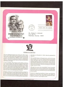 Postal Society First Day Cover FDC stamp # 2250 22 cent Enrico Caruso 1987 - Picture 1 of 1
