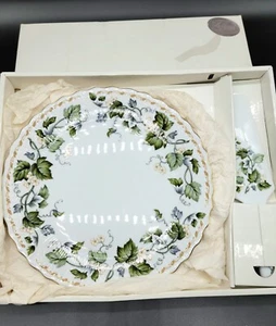 Vintage Porcelain Dessert/Cake Plate And Server Floral Leaf Pattern John M. - Picture 1 of 7