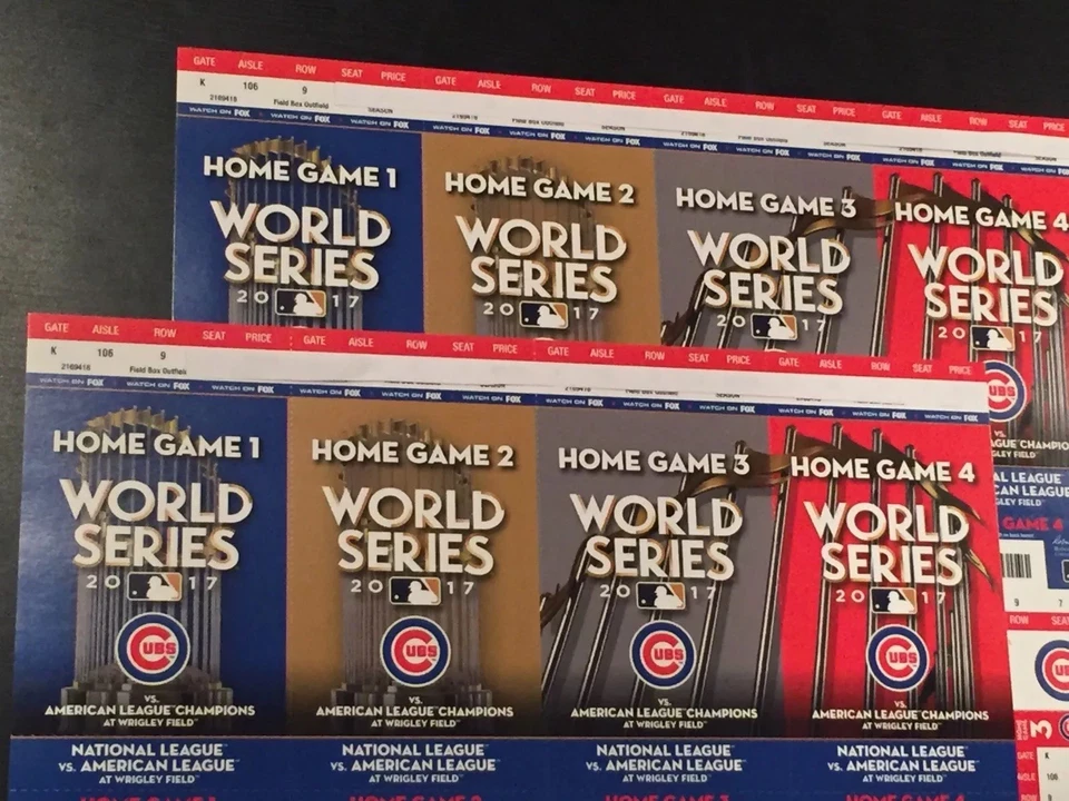 2 Chicago Cubs Phantom Tickets Stubs 2017 NL Wild Card Game Section 106 - Image 1 of 1