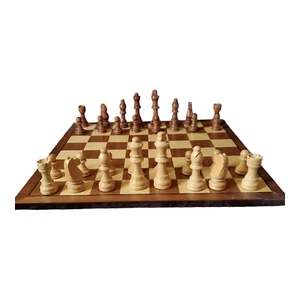 WE Games Weighted Wooden Staunton Chess Set, 12 in. Board, 2.5 in. King - Picture 1 of 17