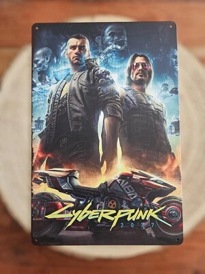 🍀 Blechschild Metallschild Gaming Cyberpunk 2077 Tin Sign