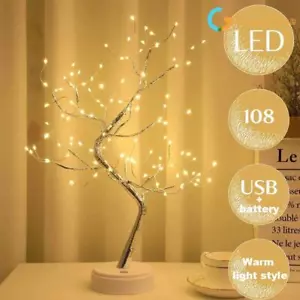 108LED Bonsai Twig Tree Lights Light Up Birch Tree Table Lamp Easter Decoration - Picture 1 of 10