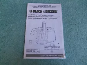 ROBOT DA CUCINA VINTAGE 1999 NERO & DECKER FACILE PF1400 LIBRO PER USO E CURA. - Foto 1 di 6