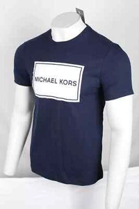 T-shirt uomo Michael Kors manica corta scatola logo grafico girocollo blu navy mezzanotte - Foto 1 di 2