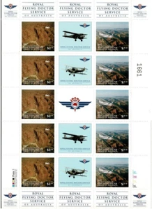 Stamps Australia 1997 Royal Flying Doctor Service Cinderella sheet with gutter - Picture 1 of 1