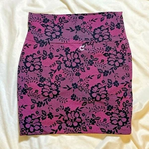 Mujer Súper Linda Rosa y Negro Ambiente Ropa Flor Falda Nueva Sin Etiquetas Talla Mediana - Imagen 1 de 7