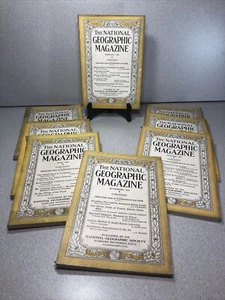 Lot of 8 1929 National Geographic Magazine NO LABELS Some Color Photos / Images - Picture 1 of 24