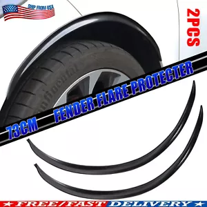 2 PCS Universal Car Truck Wheel Fender Flares Eyebrow Arches Cover Replace Black - Picture 1 of 10