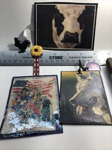 3- Each Book Marks, Cow, Wolf, Americans, With Charms , Very Lightweight , Lot - Picture 1 of 8