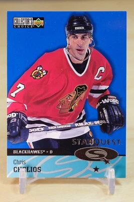 1997-98 UD Collector's Choice Starquest #SQ11 Chris Chelios - Chicago Blackhawks - Image 1 of 2