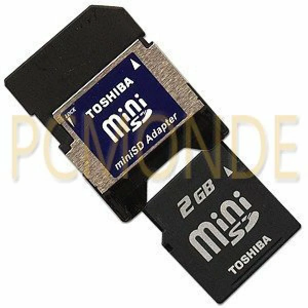 Toshiba SD-S02GR4W 2GB miniSD Memory Card with Adapter - Image 1 of 1