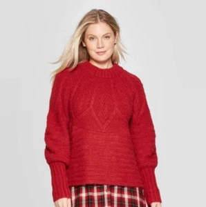 Women's Crew-Neck Femme Pullover Sweater - Universal Thread - Red - S - S583 - Picture 1 of 3