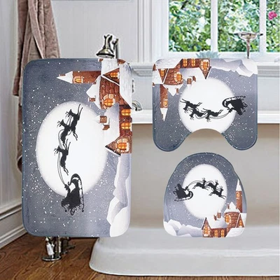  3 in Wc Sitzauflage Badezimmerteppiche Set Toilettenteppich Matte Für - Bild 1 von 4