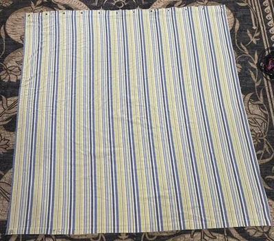 "Cortina de ducha Pottery Barn Kids azul verde rayas ojales 72"" x 72"" algodón" Foto 1 de 4