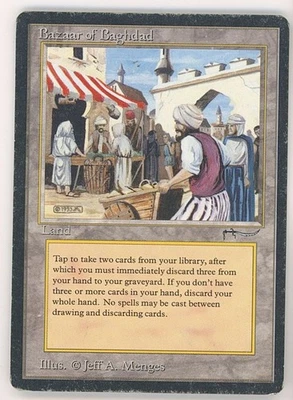 BAZAAR OF BAGHDAD Mtg Magic Arabian Nights 💎 HP Heavy Play - Image 1 of 2