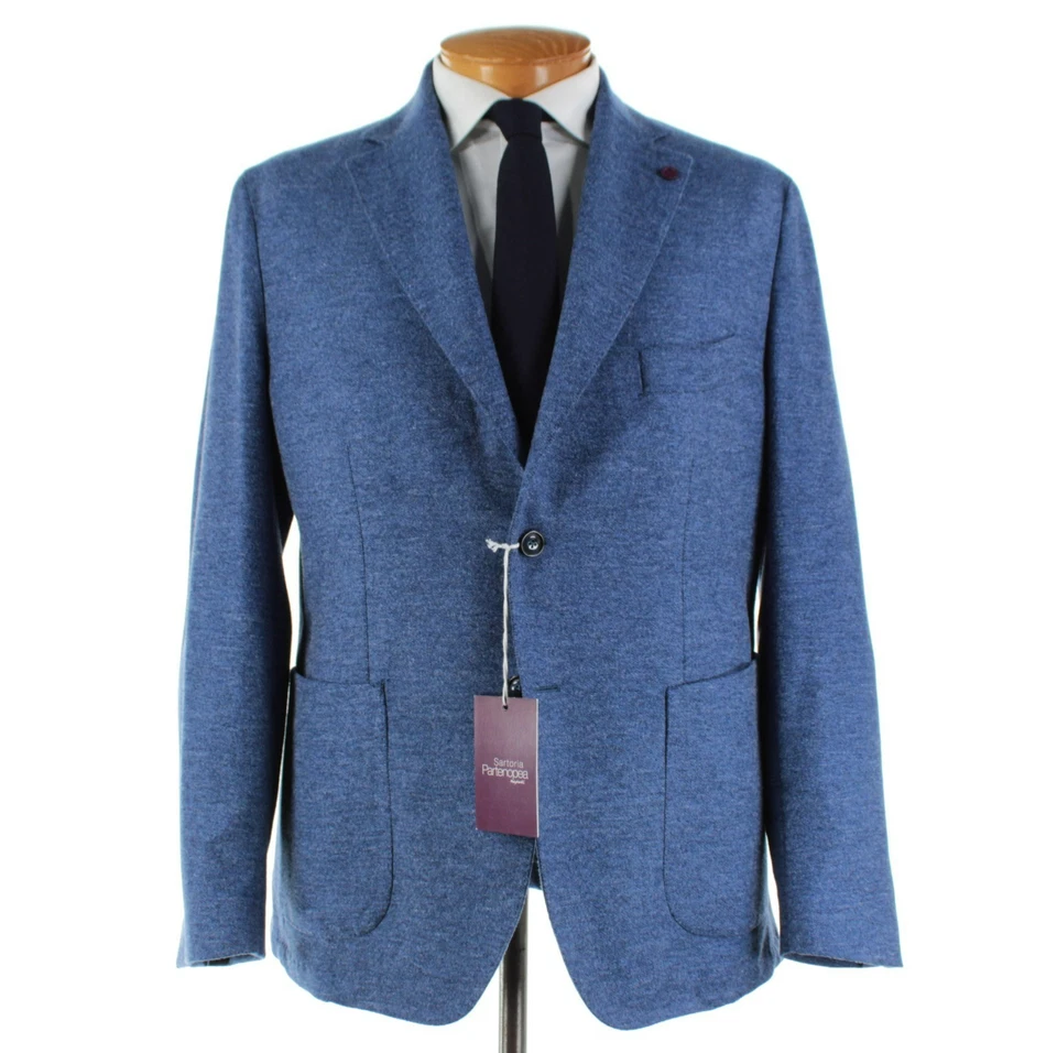 Sartoria Partenopea NWT Wool Blend Sport Coat Size 54R (44R US) In Blue Melange - Image 1 of 4