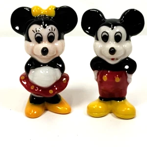 Vintage Disney Mickey And Minnie Mouse Mini Porcelain Figurines 1.75" - Picture 1 of 9