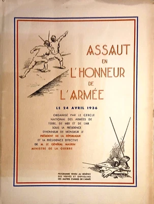 Programme - GALA Caritatif - CONCOURS d'ESCRIME - 32x25 cm - 1936's - Photo 1/2