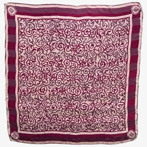 Vintage 80s Givenchy Foulards Abstract Floral Print Red Silk Scarf, Retro Shawl - Picture 1 of 7