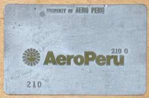 Vintage Aero Peru Airline Ticket Validation Plate - Picture 1 of 2