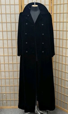 Abrigo de Noche Ópera Largo Terciopelo Negro Años 70 De Colección Talla Pequeña/Mediana, Bonito Foto 1 de 4