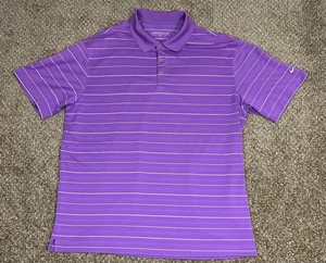 NIKE GOLF Herren Dri Fit Lavendel/Weiß Gestreift Performance Poloshirt Stretch XL - Bild 1 von 9