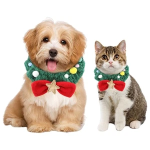 Dog Cat Christmas Pet Collar Gift Necklace Elastic Christmas Costume Xmas Soft - Picture 1 of 12