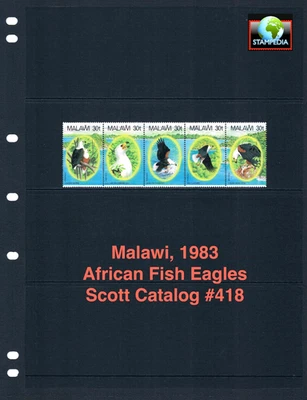Valor Scott de $17,50 - 1983 MALAWI peces águilas aves africanas vida silvestre CV MNH NH UMM Foto 1 de 4