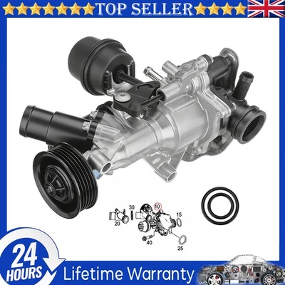 New Water Pump For Mercedes-Benz W176 M270 W246 W117 X156 2702000000 2702000801 - Image 1 of 4