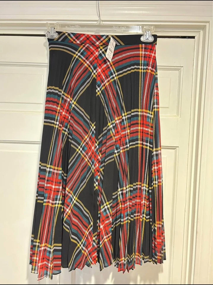 J. Crew NWT PLAID HOLIDAY MIDI SKIRT S Festive - Image 1 of 3