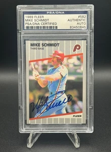 Mike Schmidt Signed 1989 Fleer #582 ⚾️ HOF 🔥 PSA /DNA Authentic Auto 🔥 - Picture 1 of 4