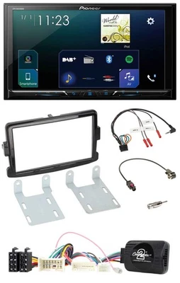 Pioneer Lenkrad Bluetooth USB 2DIN DAB Autoradio für Dacia ab 2012 piano schwarz - Bild 1 von 4