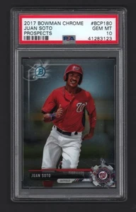 Juan Soto 2017 Bowman Chrome #BCP180 Rookie Card Rc PSA 10 Gem Mint X 123 - Picture 1 of 2