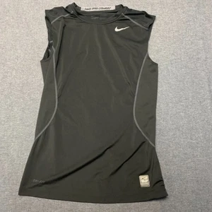 Nike Pro Combat Dri-Fit Men’s Shirt Size S Black Sleeveless Fitted Gym Tee MB - Picture 1 of 11