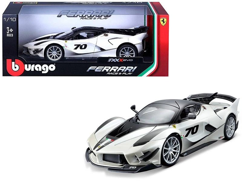Bburago 16012W Ferrari FXX-K Evo #70 White 1/18 Diecast Model Car - Image 1 of 1