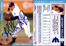 Anthony Phillips Signed 2008 Grandstand Everett AquaSox #NNO Card