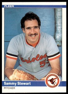 1984 FLEER SAMMY STEWART . BALTIMORE ORIOLES #22