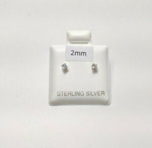 Sterling Silver Stud Earrings Clear CZ Butterfly Posts NEW