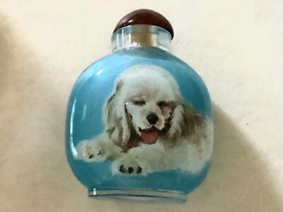 ~Inside Reverse Painted Chinese Export Snuff Bottle - Cocker Spaniel - Image 1 of 4